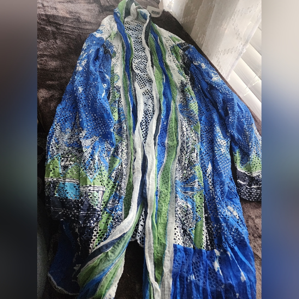 Salusalito Open Front Mesh Jacket 3 QTR SLEEVE